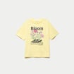 T-shirt oversize manches courtes jaune pastel femme