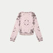 Pull col rond manches longues rose clair femme