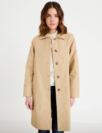 Trench col chemise sable femme