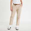 Pantalon chino 7/8&egrave;me beige femme