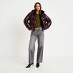Gilet boutonn&eacute; manches longues vert olive femme