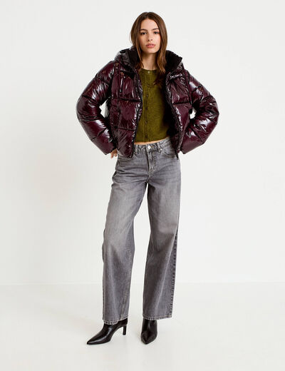 Gilet boutonn&eacute; manches longues vert olive femme