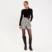 Short regular taille standard tweed noir femme