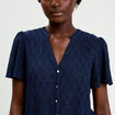 T-shirt manches courtes bleu fonc&eacute; femme