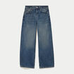 Jean wide leg taille basse denim double stone femme