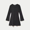 Robe ajust&eacute;e courte manches longues gris femme