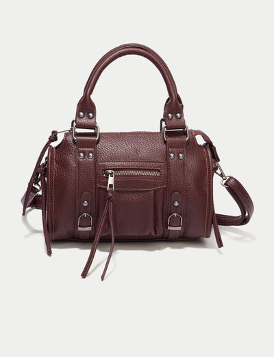 Sac port&eacute; main bordeaux femme