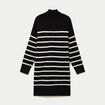 Robe pull droite manches longues 3/4 noir femme