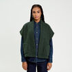 Gilet oversize cropped manches courtes vert fonc&eacute; femme