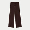 Pantalon large taille standard marron fonc&eacute; femme