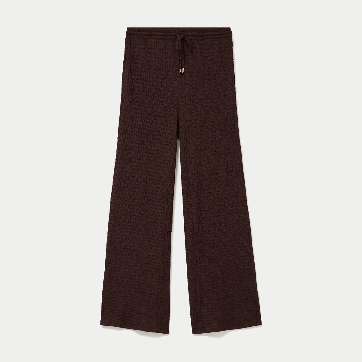 Pantalon large taille standard marron fonc&eacute; femme