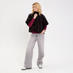 Poncho col am&eacute;ricain noir femme