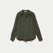 Blouse droite manches longues vert kaki femme
