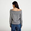 Pull col bardot manches longues gris femme