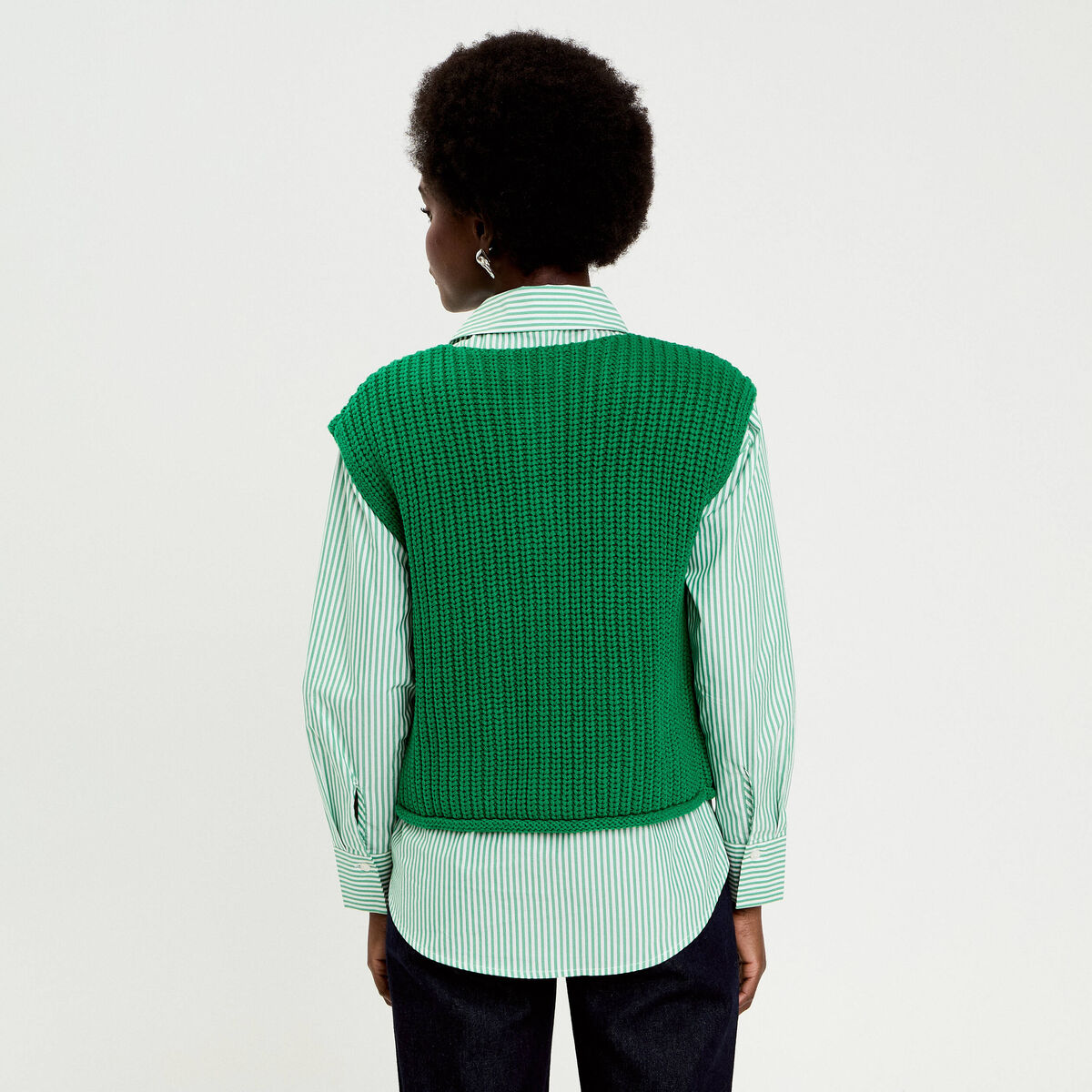 Gilet sans manches vert fonc&eacute; femme