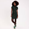 Robe droite boutonn&eacute;e vert fonc&eacute; femme