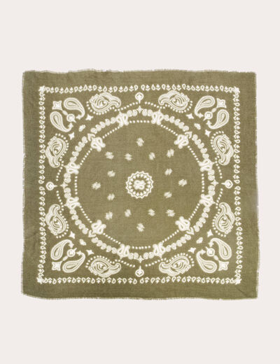 Foulard vert kaki femme