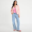 Surchemise oversize col classique rose clair femme
