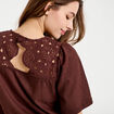 T-shirt manches courtes marron femme