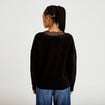 Pull col v manches longues dentelle noir femme
