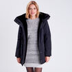 Parka &agrave; capuche fausse fourrure noir femme