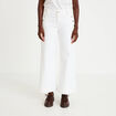 Jean wide leg cropped taille haute denim blanc femme