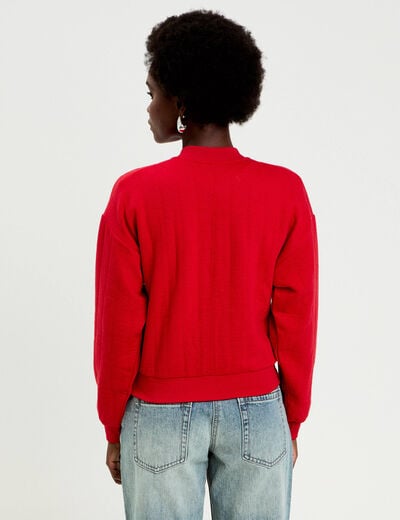 Veste manches longues rouge femme