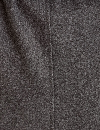 Manteau droit mi-long &agrave; manches longues gris femme