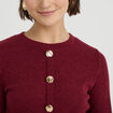 Pull p&eacute;plum avec boutons rouge fonc&eacute; femme