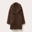 Manteau fausse fourrure marron femme