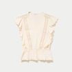 Blouse &agrave; volants ecru femme