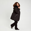 Parka &agrave; capuche fausse fourrure noir femme