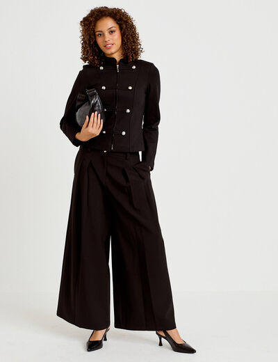 Veste ajust&eacute;e manches longues noir femme