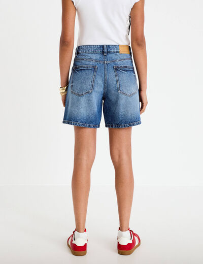 Bermuda regular 5 poches en jean denim double stone femme