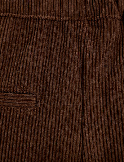 Pantalon jogging taille standard velours marron fonc&eacute; femme
