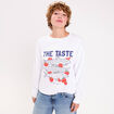 Sweat oversize manches longues blanc femme