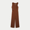Combinaison large sans manches col rond marron femme