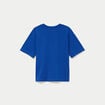T-shirt col v manches courtes bleu electrique femme