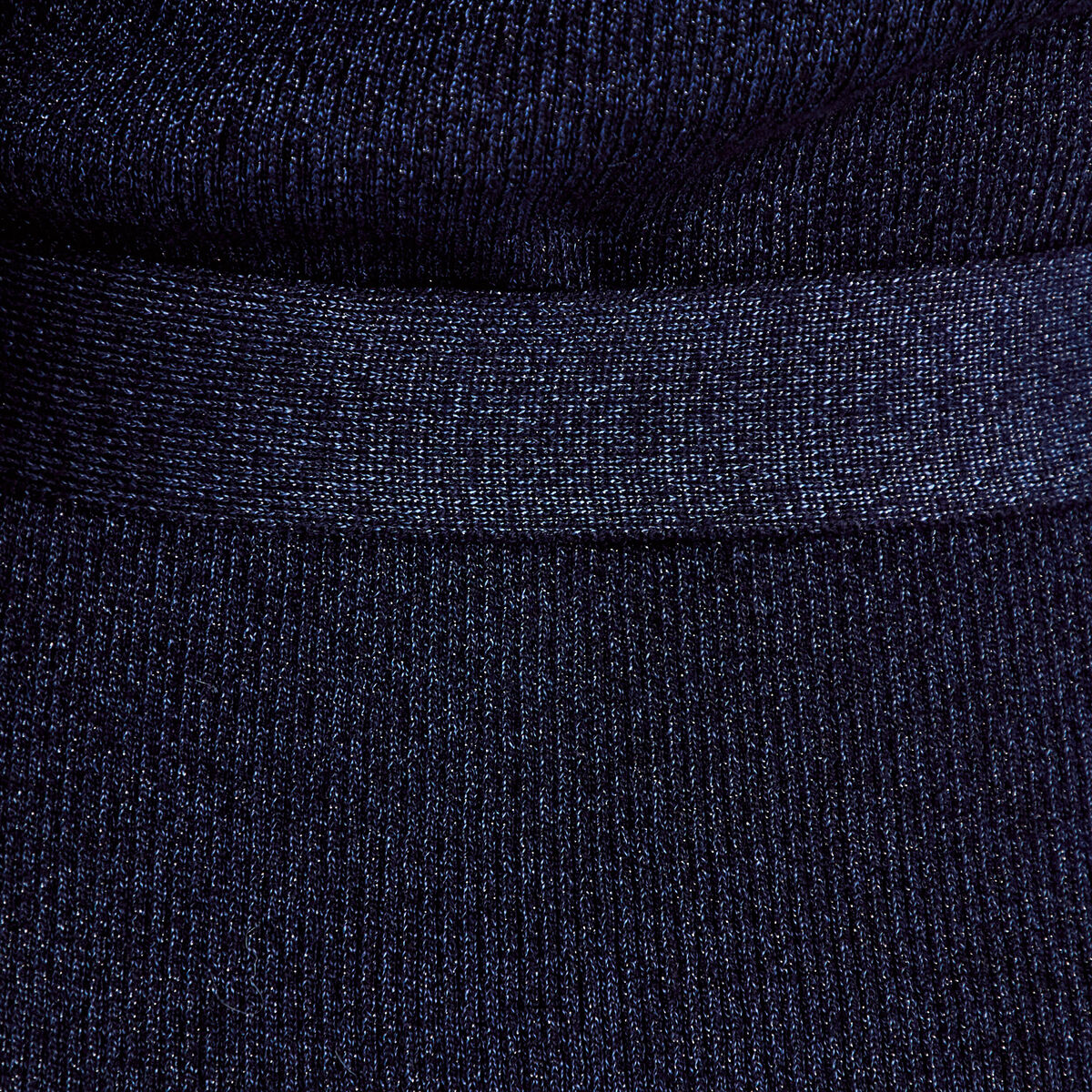 Robe pull ajust&eacute;e manches longues bleu marine femme