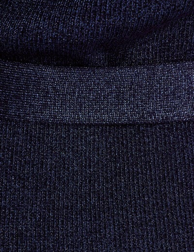 Robe pull ajust&eacute;e manches longues bleu marine femme