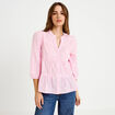 Chemise droite manches 3/4 rose femme