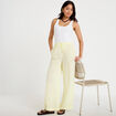 Pantalon large fluide taille standard jaune femme