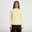 Pull col montant manches longues jaune clair femme