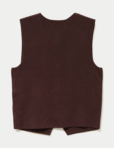 Gilet sans manches cropped marron fonc&eacute; femme