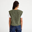 Gilet sans manches effet polaire vert kaki femme