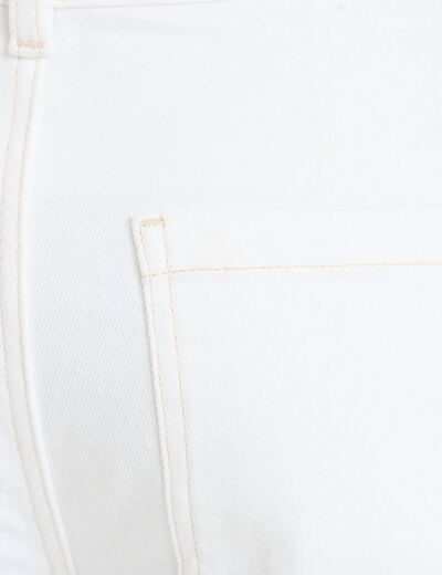 Jean wide leg taille haute denim blanc femme
