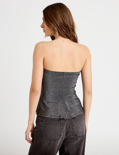 Bustier sans manches couleur argent femme