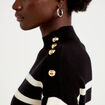 Robe pull droite manches longues noir femme