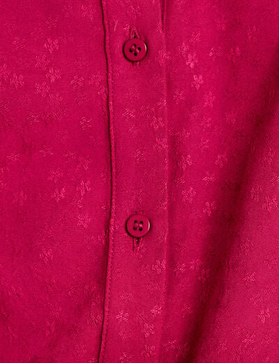 Chemise sans manches col am&eacute;ricain rouge femme