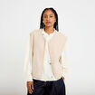 Gilet sans manches effet polaire ecru femme